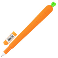 Ручка фигурная шариковая ЮНЛАНДИЯ 'Морковка', мягкий силиконовый корпус, СИНЯЯ, пишущий узел 0,7 мм,