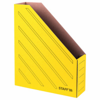 Лоток для бумаг вертикальный Staff А4, 1 секция, желтый, 128883